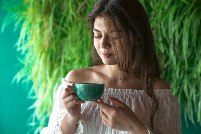 Women Drinking Green Tea