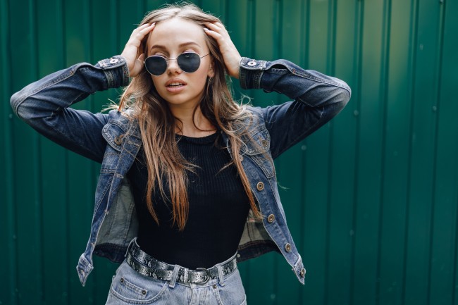 Women Wearing Denim Jacket