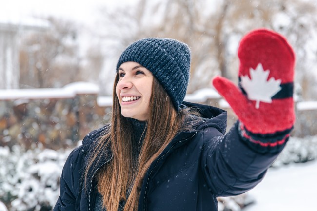 Young Woman With Canada Flag